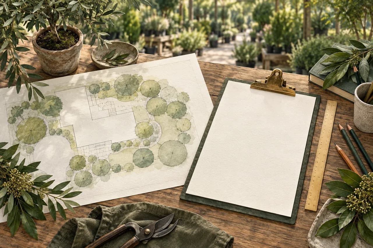 How to write a landscape plant RFQ: a buyer's checklist — conceptual botanical illustration